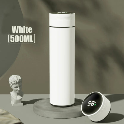 Stainless Steel Thermos Bottle with Digital Temperature Display, Intelligent Temperature Measurement Cup, LED, 500Ml